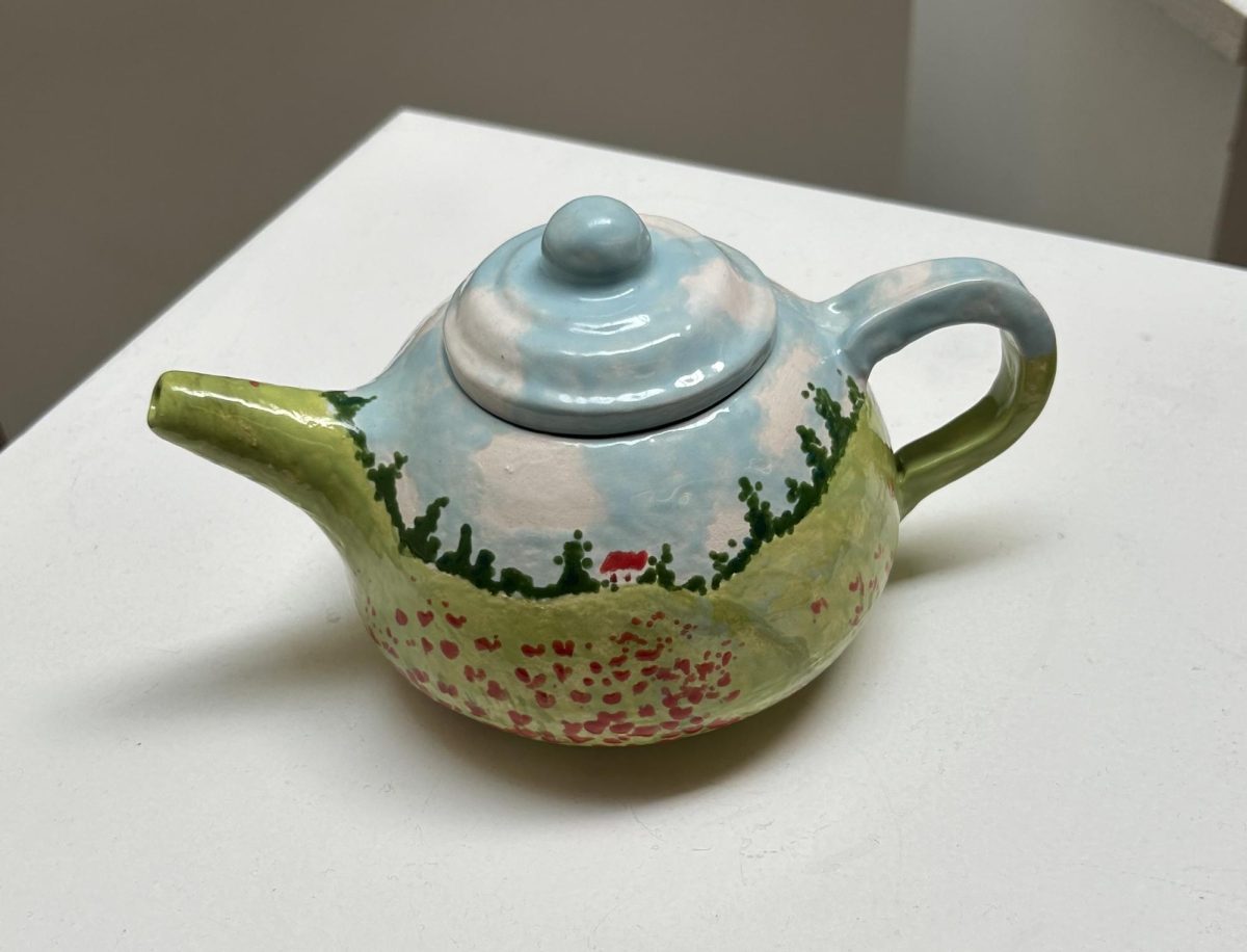 ceramic teapot by Emily Wang, grade 10